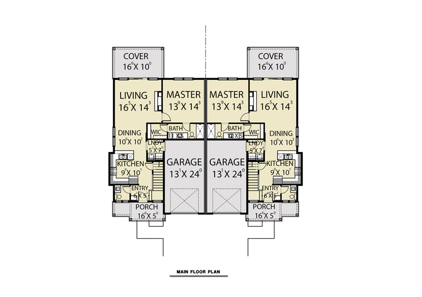 1st Floor image of Duplex A House Plan